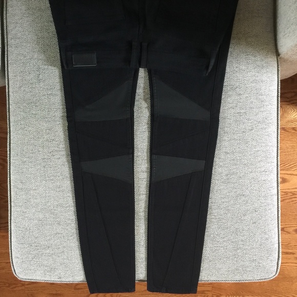 Sandro Paris Leather black Moto jeans US8 / Euro40 - Picture 7 of 14